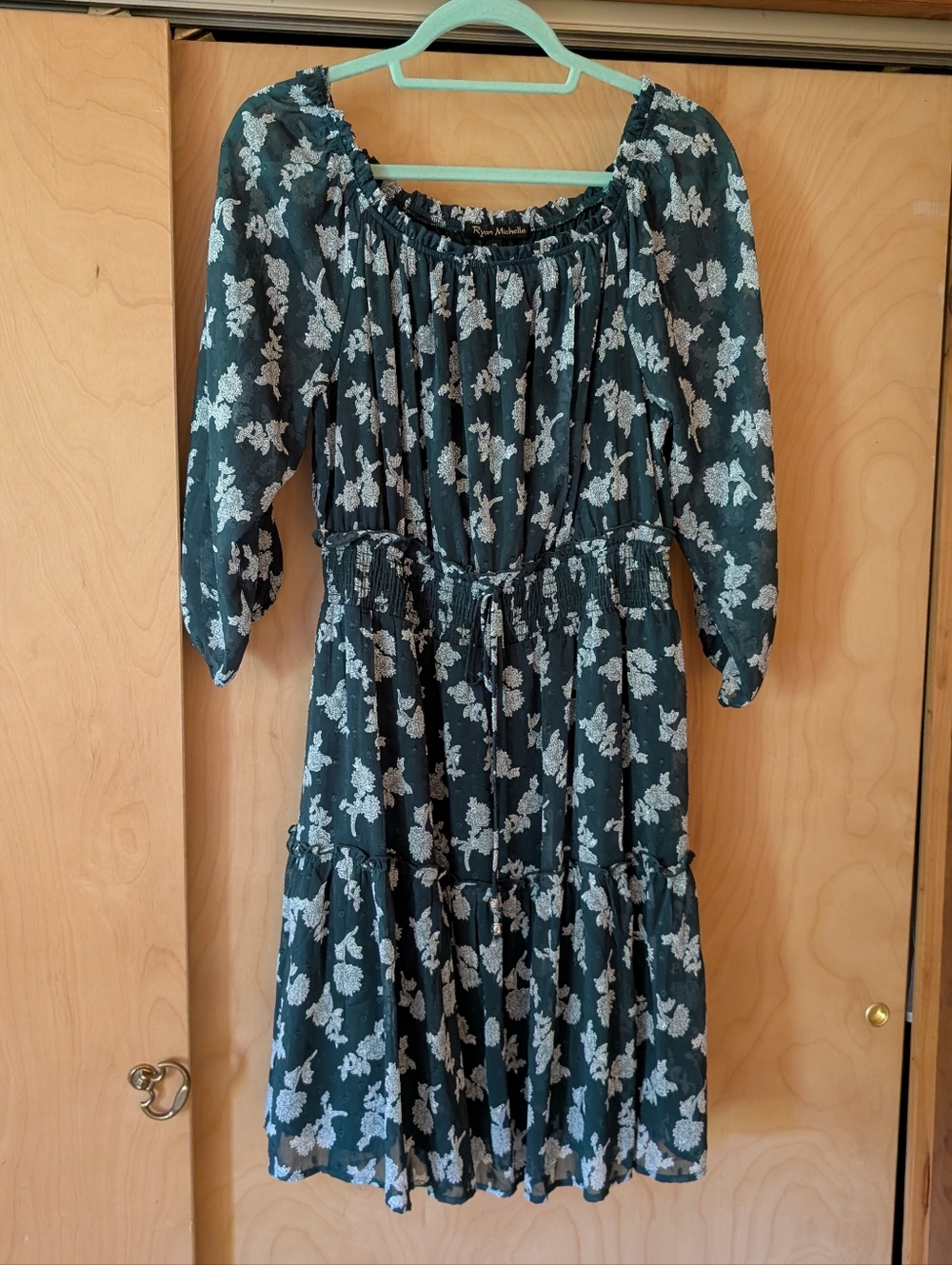 Women’s Forest Green Floral Mini Dress